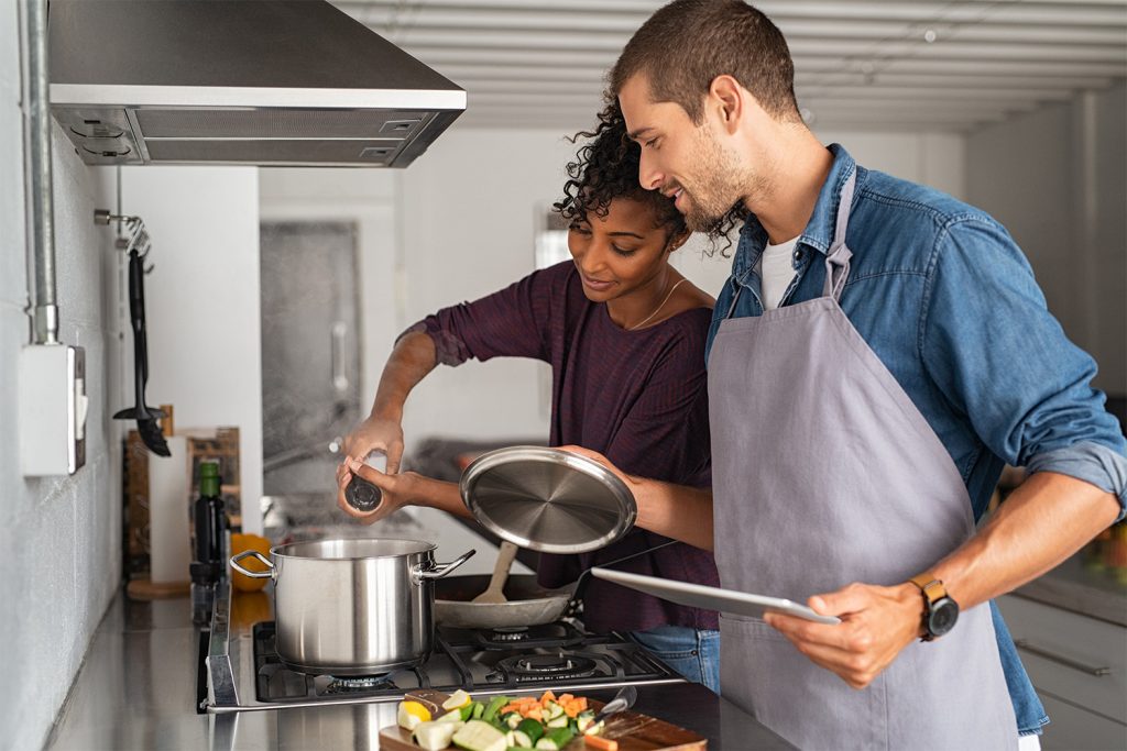 paar kochen herd wurzener